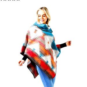 Women’s Yellowstone Beth Dutton style western poncho ruana outerwear. One size